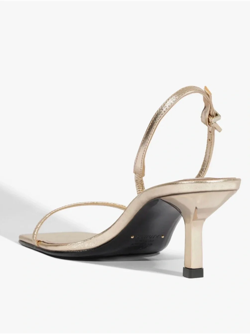 SCHUTZ Metallic Gold Minimalist Slingback Heels - Picture 3 of 3